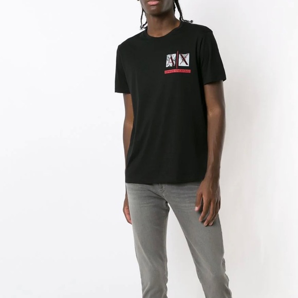 Armani Exchange mens black logo tee tshirt L - Picture 1 of 6